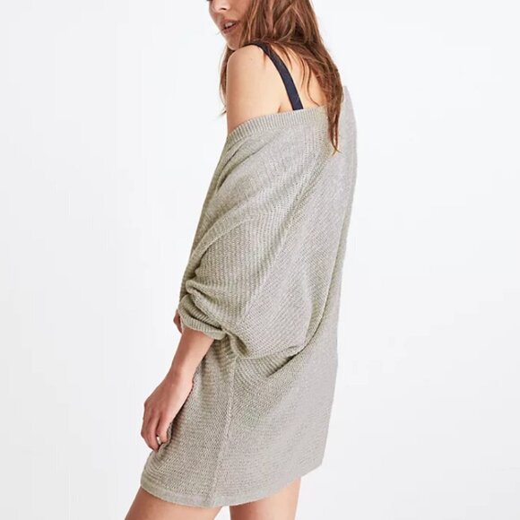 Madewell Seabank Cardigan Sweater Gray Dolman 3/4 Sleeve Knit Size Small - Picture 2 of 13